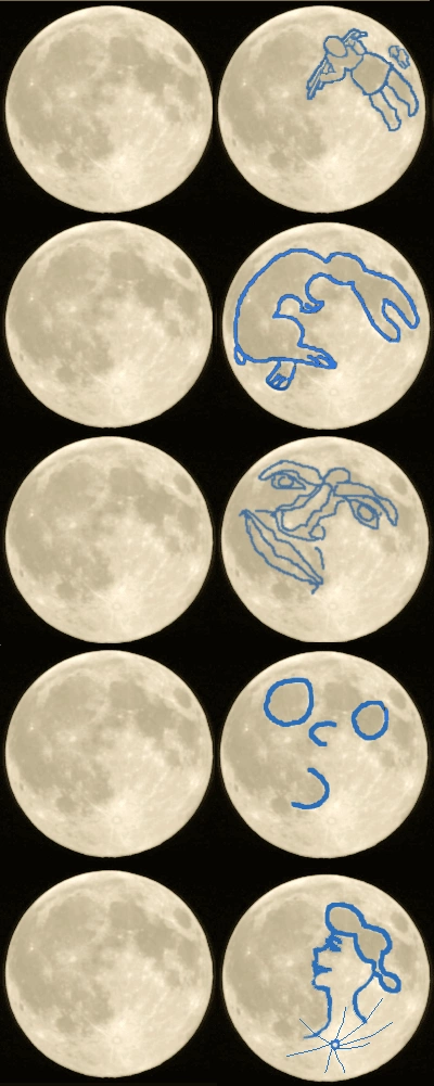 Illustrationen vom Mann im Mond