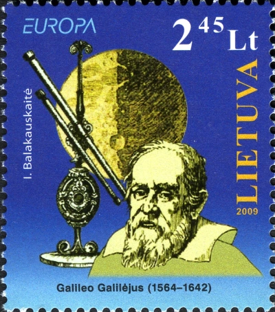 Eine Briefmarke mit Galileo Galilei aus Litauen
